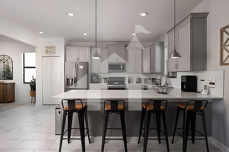 Villa 6Q Luxo c/ Piscina, Spa e Perto da Disney